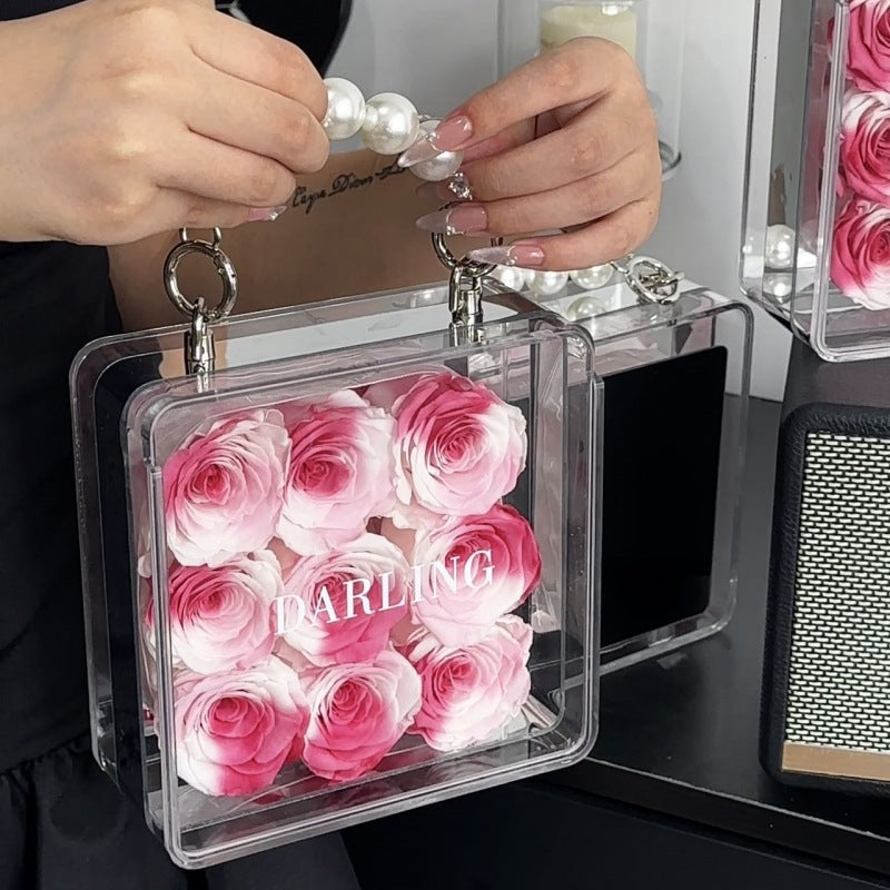 DARLING preserved rose handbag handmade in UK by Alyssa's House — view 10