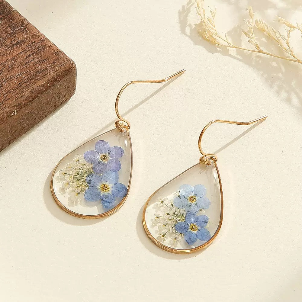 Blue & Pink Teardrop Earrings