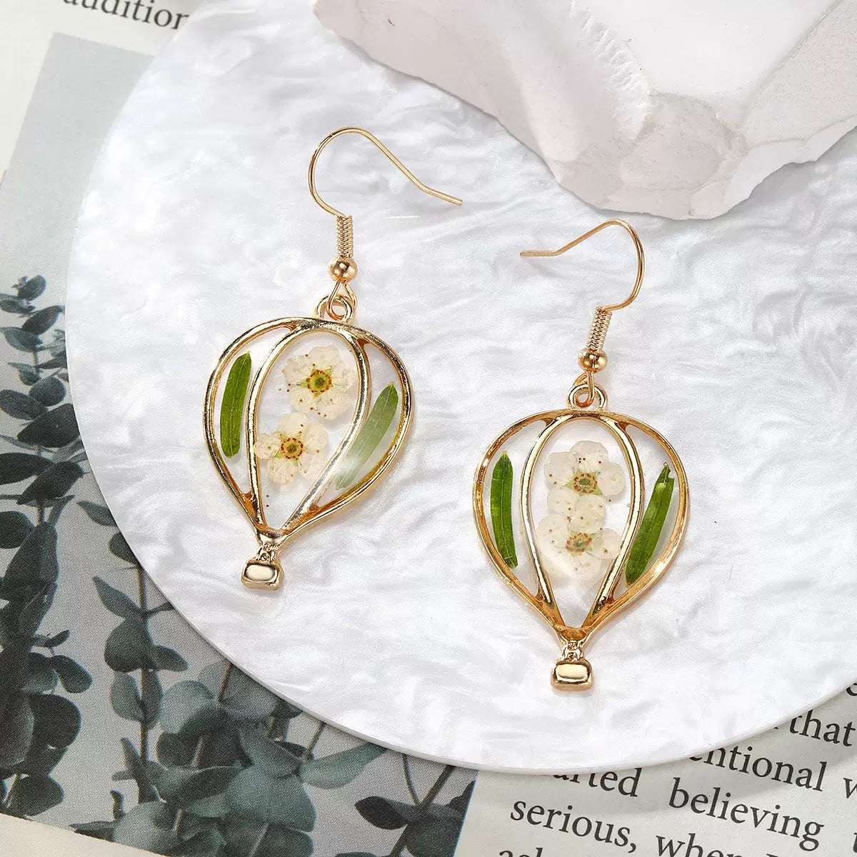 Hot Air Balloon Floral Earrings