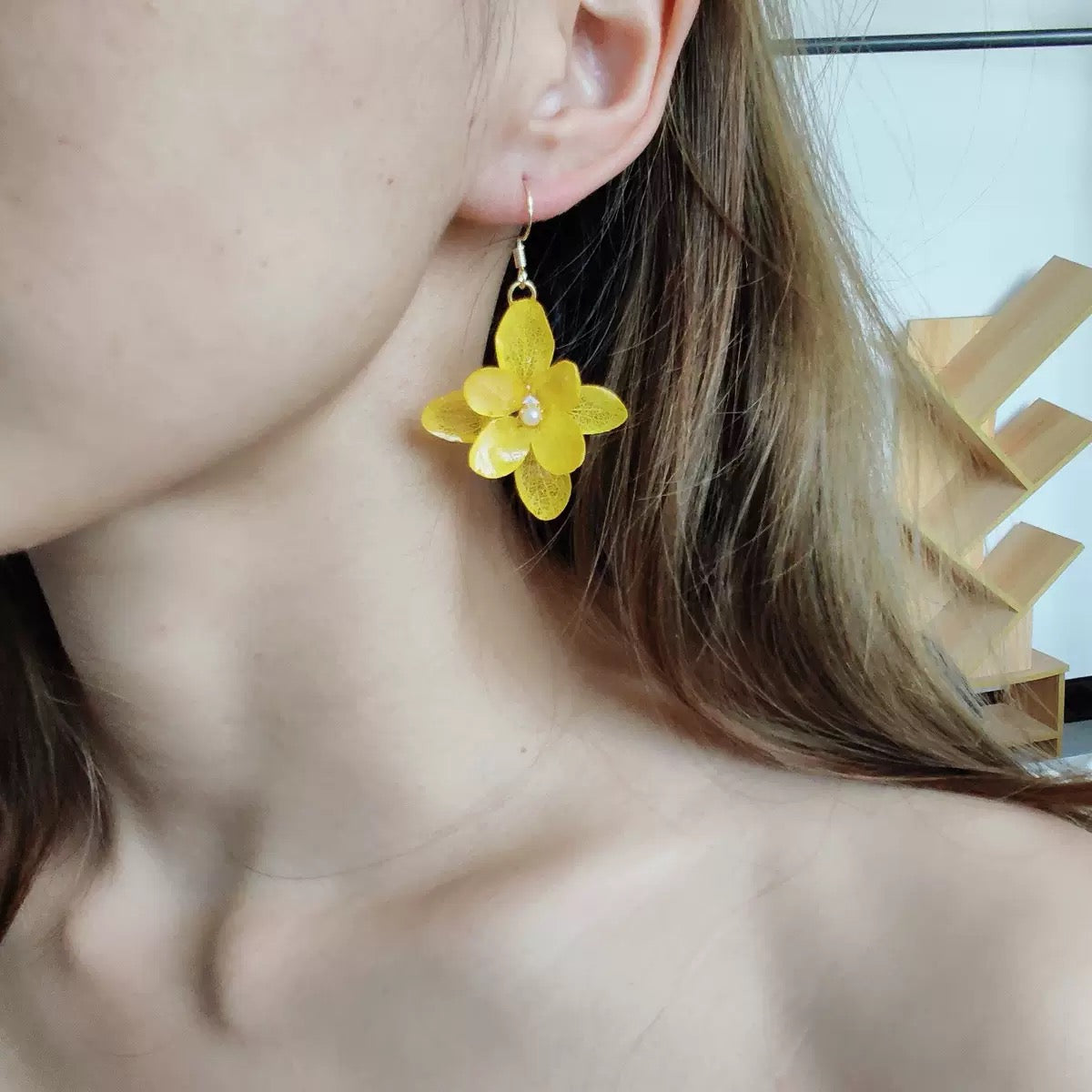 Yellow Flower Earrings