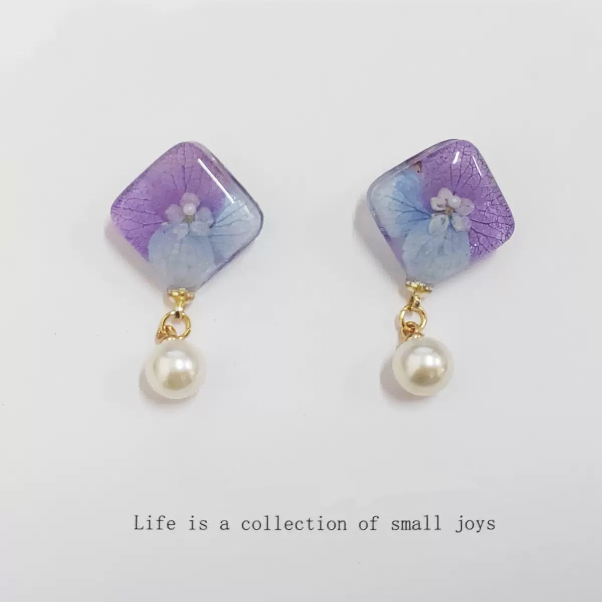Purple Gradient Square Earrings