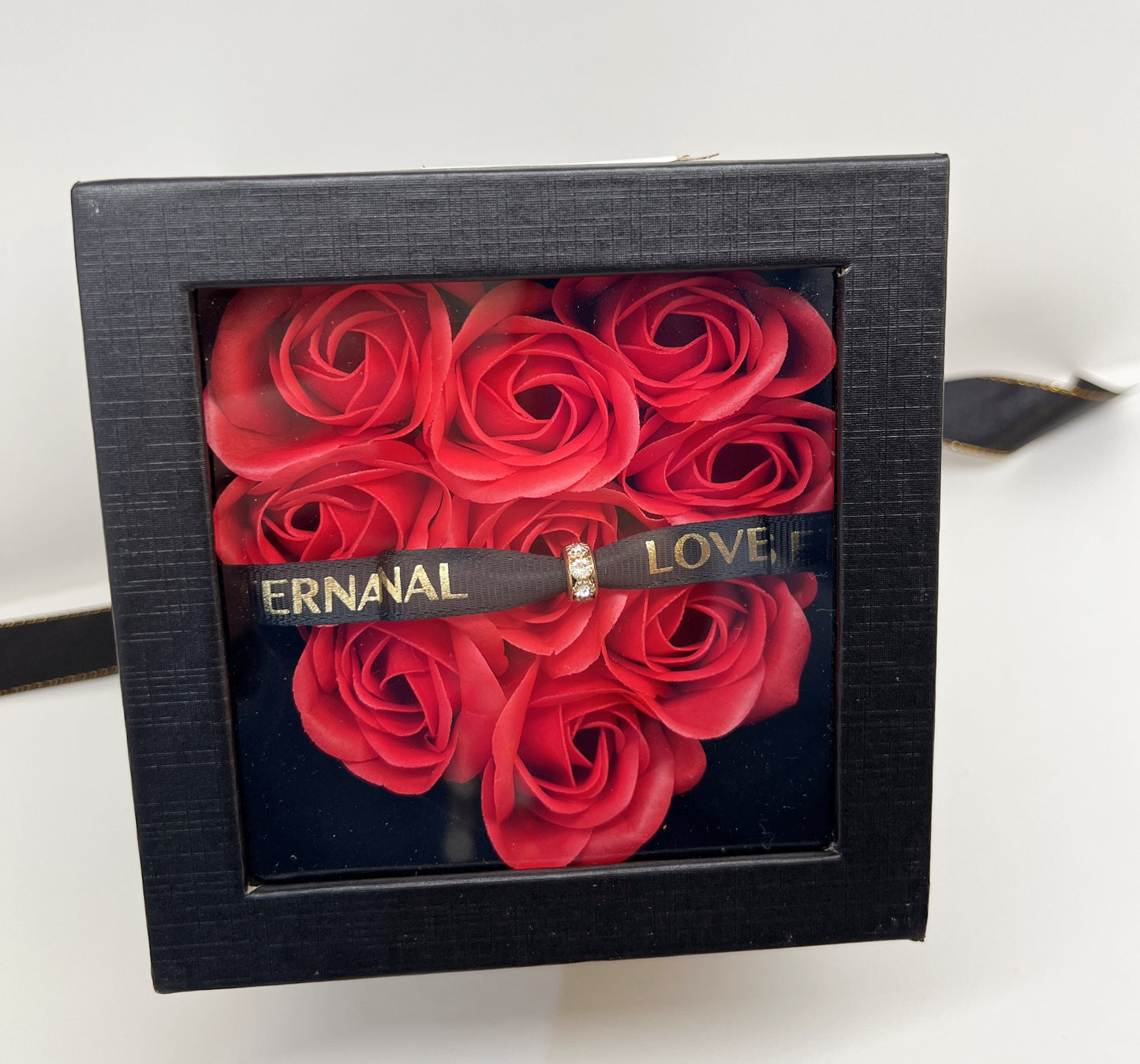 Eternal Love Jewelry & Rose Soap Gift Box β Heart Necklace & Teardrop Pearl Earrings