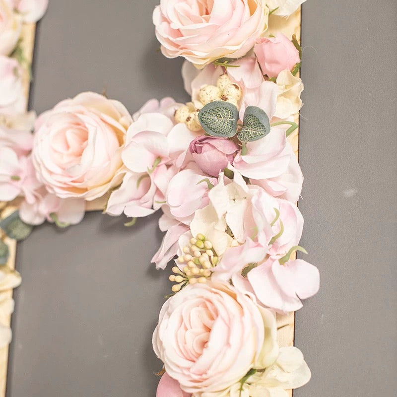 Handmade Silk Flower Custom Letter