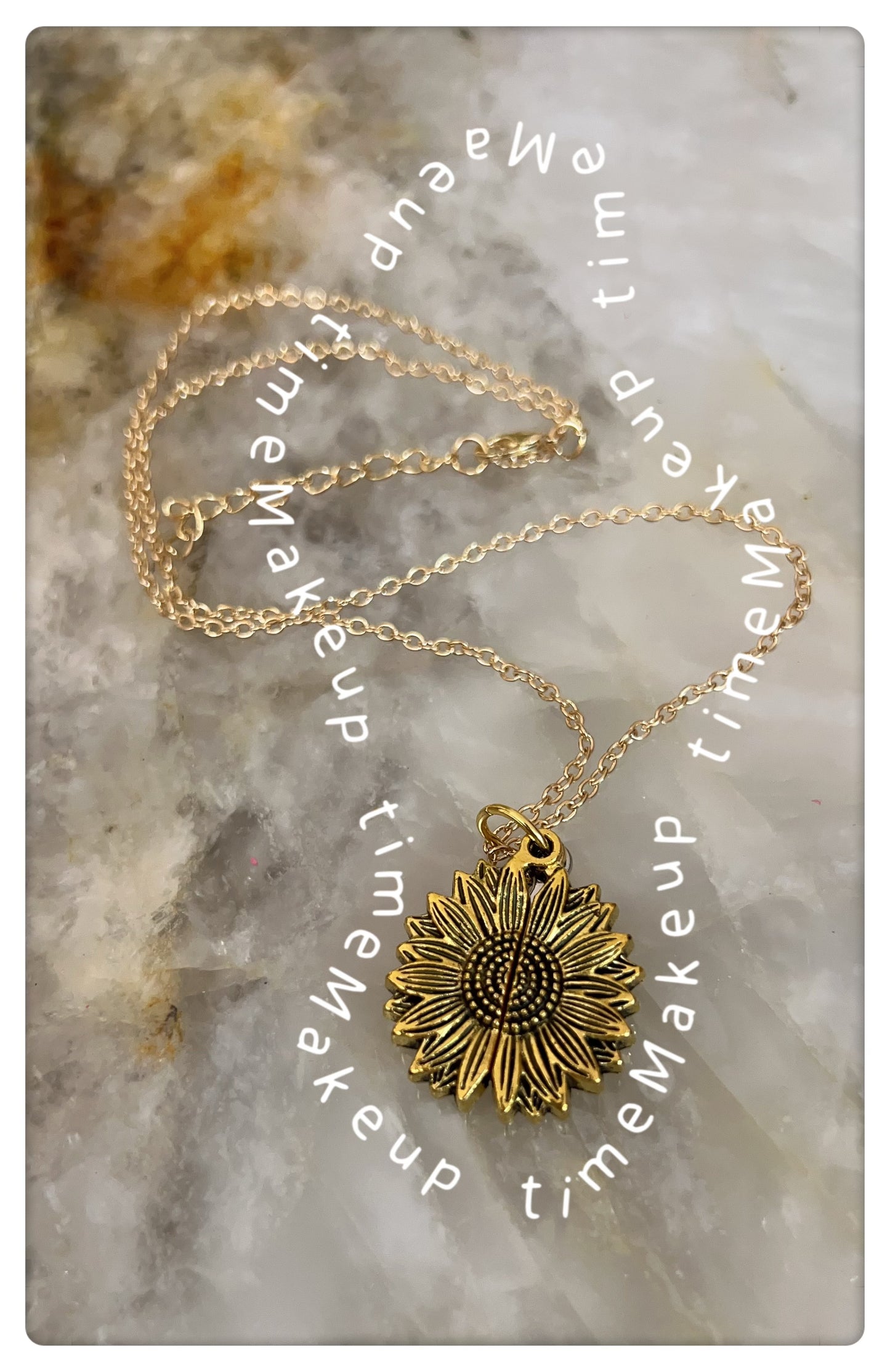“You Are My Sunshine” Sunflower Locket Necklace
