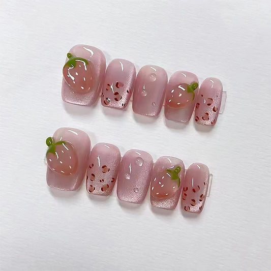 Strawberry Short Press-On Nails