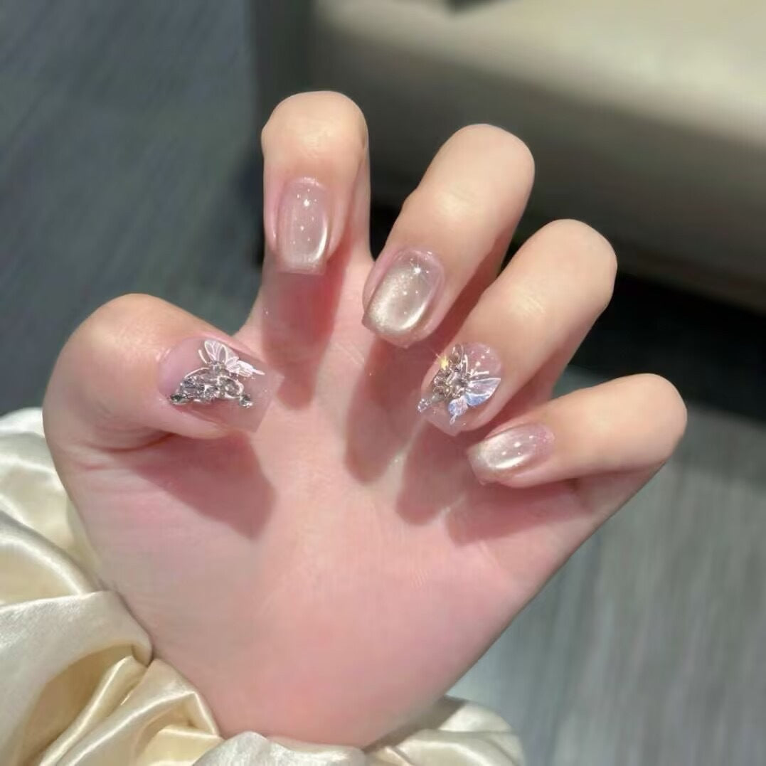Aurora Pearl Short Press-On Nails