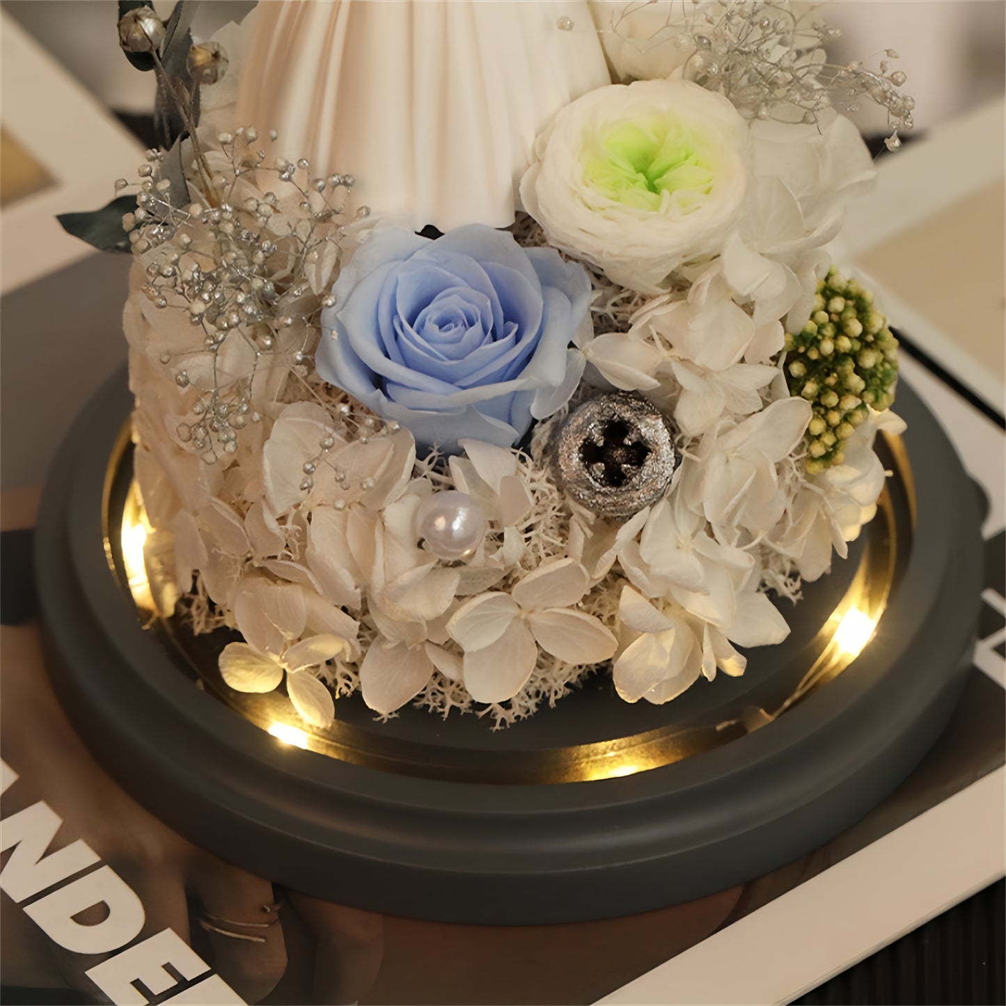 Bridal Gown Preserved Flower Dome Wedding Edition size edited