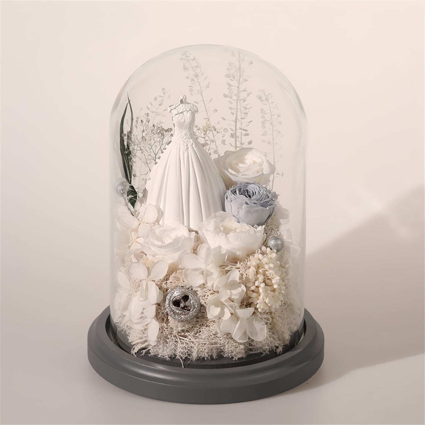 Bridal Gown Preserved Flower Dome Wedding Edition size edited