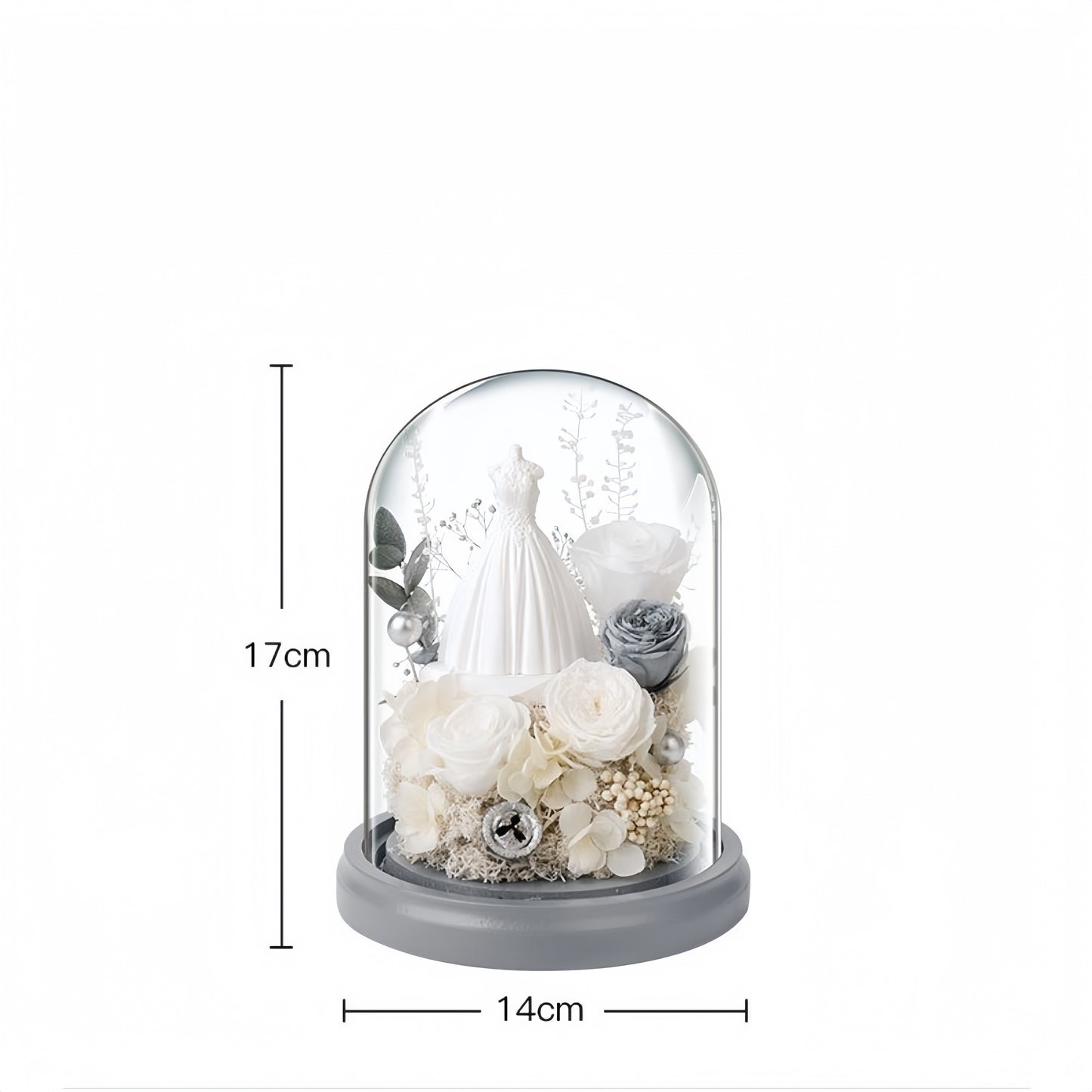 Bridal Gown Preserved Flower Dome Wedding Edition size edited