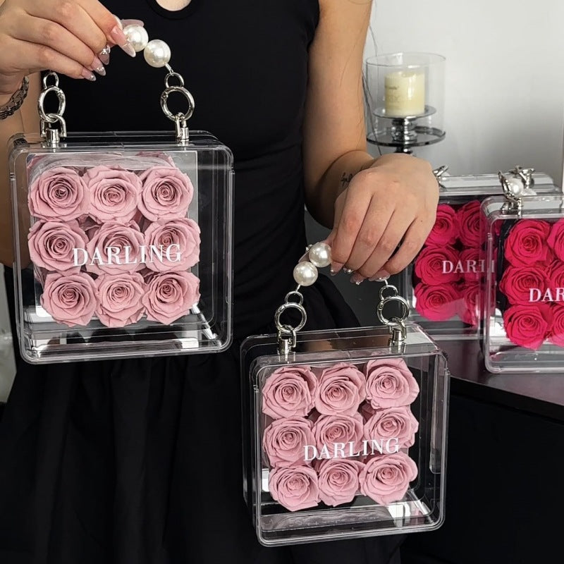 DARLING preserved rose handbag handmade in UK by Alyssa's House — view 7