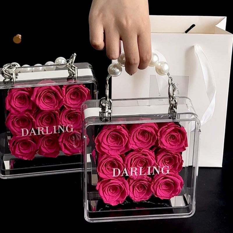 DARLING preserved rose handbag handmade in UK by Alyssa's House — main view
