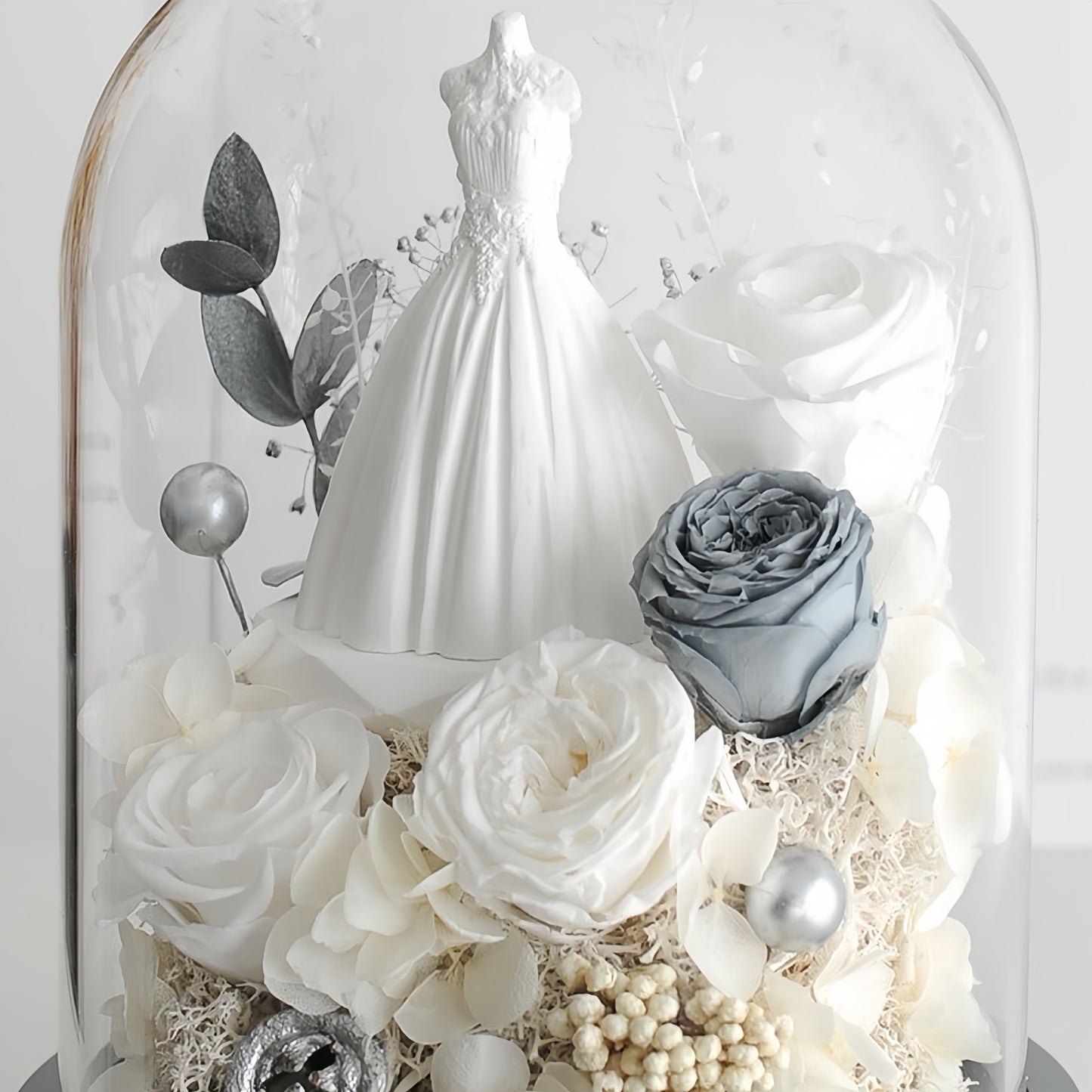 Bridal Gown Preserved Flower Dome Wedding Edition size edited