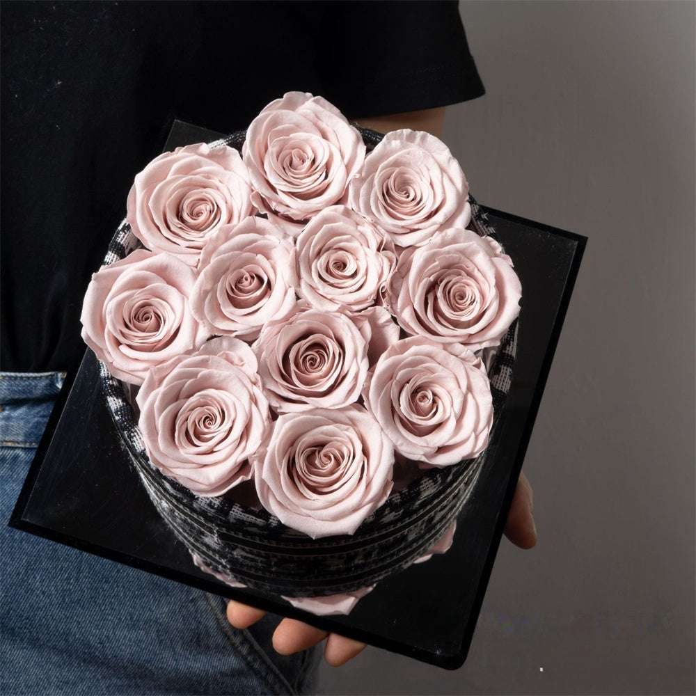 Luxury Preserved Rose Gift Box – 9 Roses in a Clear Display Case