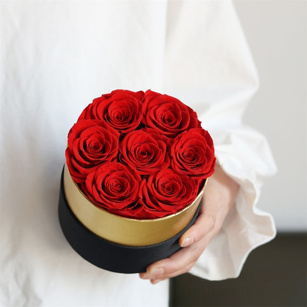 Forever Rose Bloom Box – Elegant Round Gift for Her