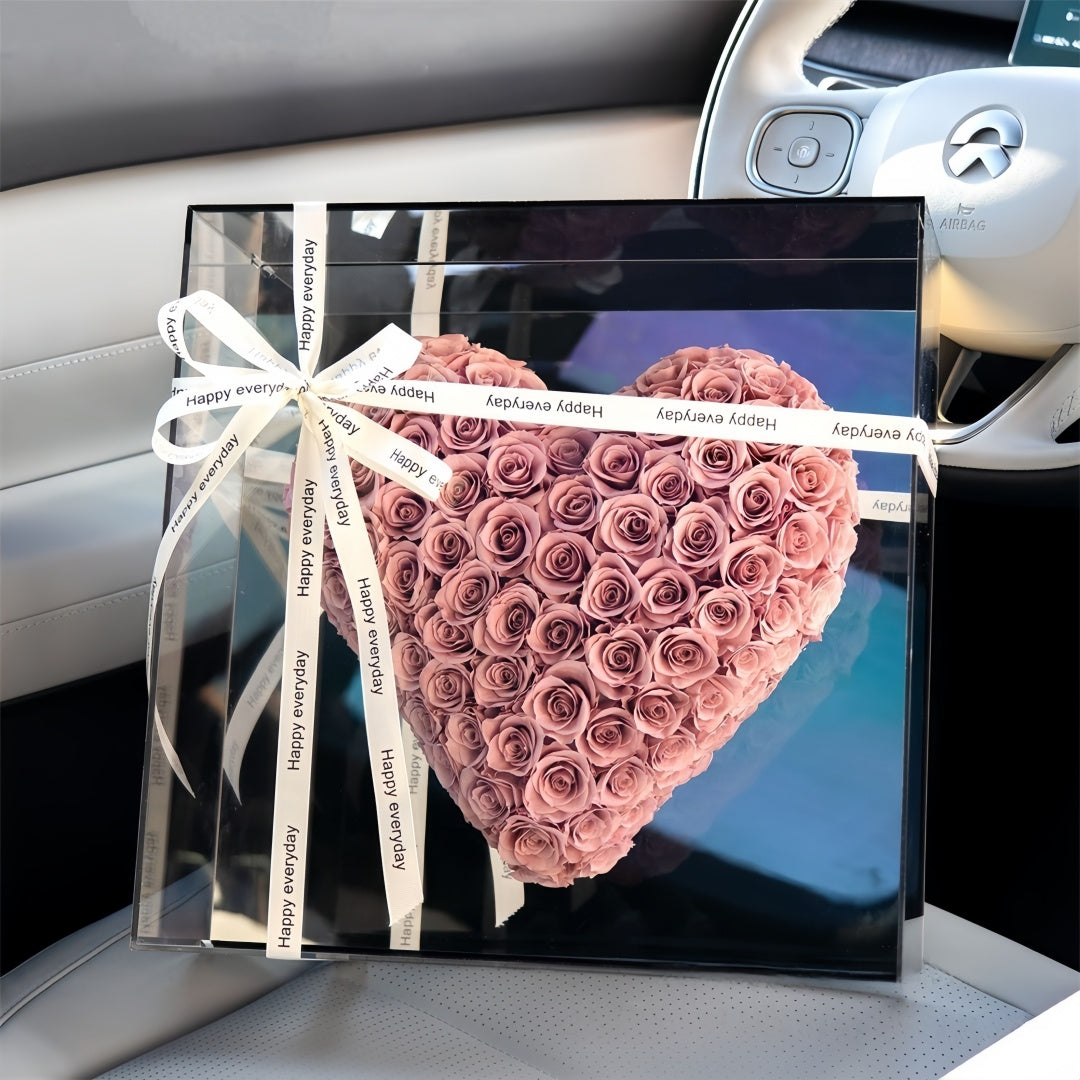 Luxury Heart-Shaped Preserved Rose Box – Valentine's Day or Anniversary Gift