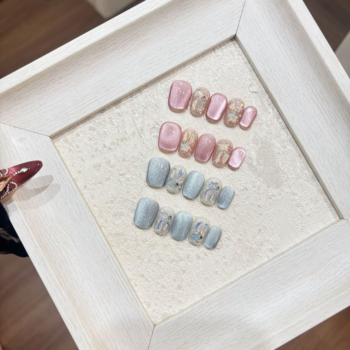 Elegant Vintage Rose Gold Frame Press-On Nails (Tool Kit Included)