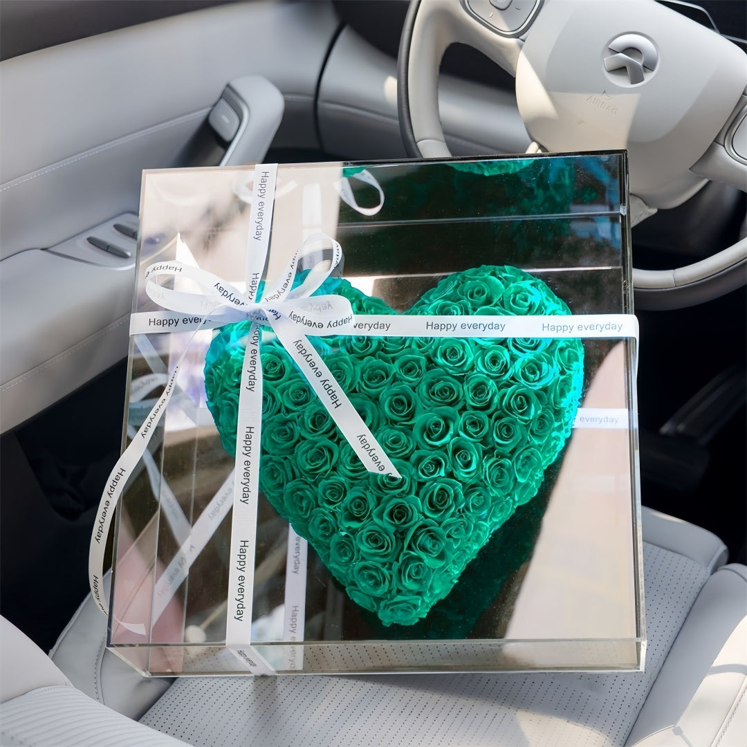 Luxury Heart-Shaped Preserved Rose Box – Valentine's Day or Anniversary Gift
