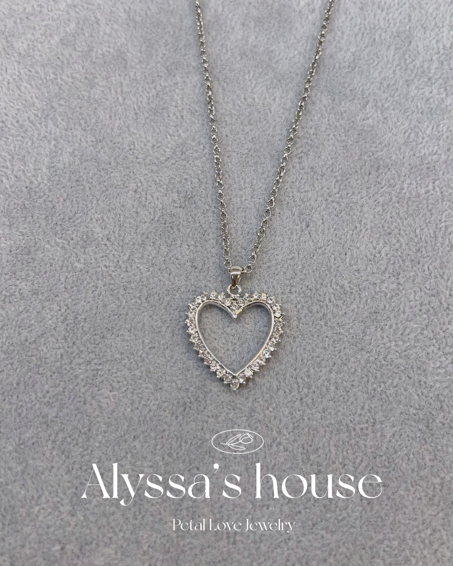 Sparkling Heart Pendant Necklace – Silver Tone with Zircon Accents