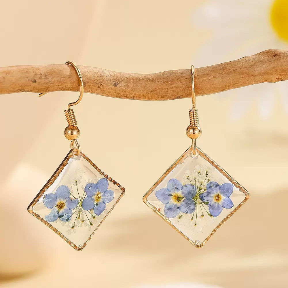 Blue Forget-Me-Not Diamond Earrings