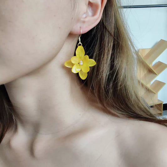 Yellow Flower Earrings