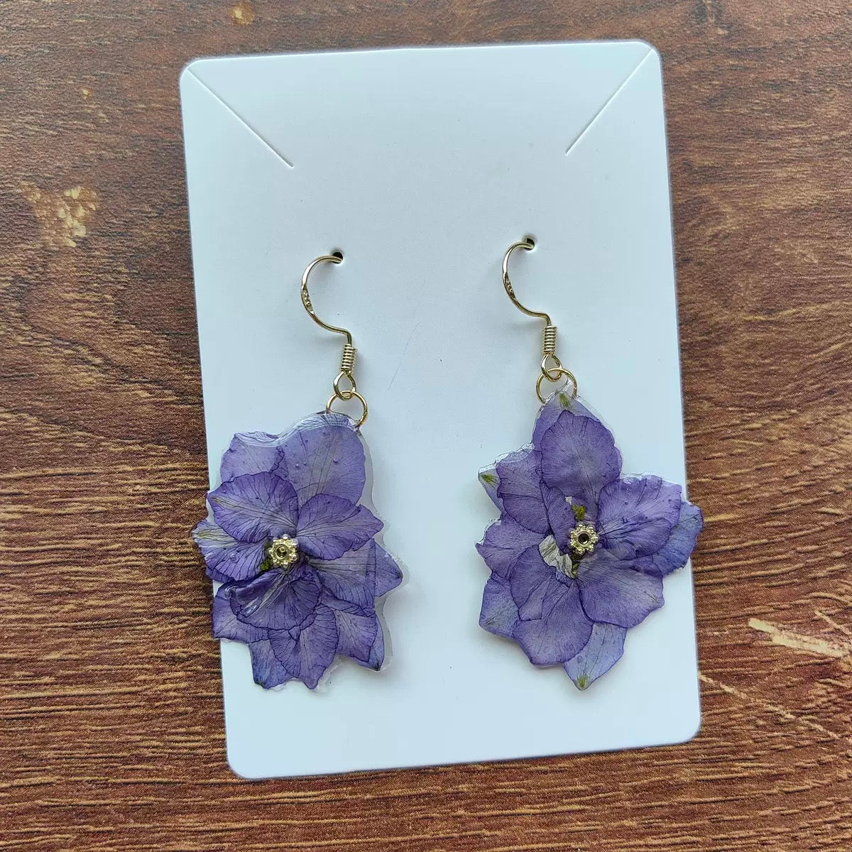 Purple Hydrangea Flower Earrings