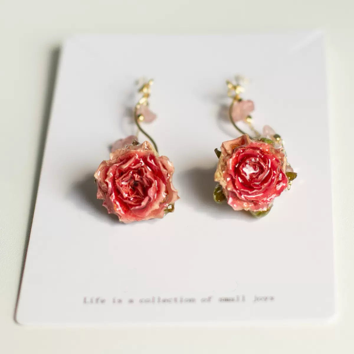 Red Rose Earrings