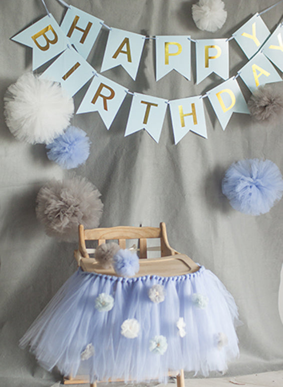 Girls’ Birthday Party Set – Elegant Blue Theme Decoration Package