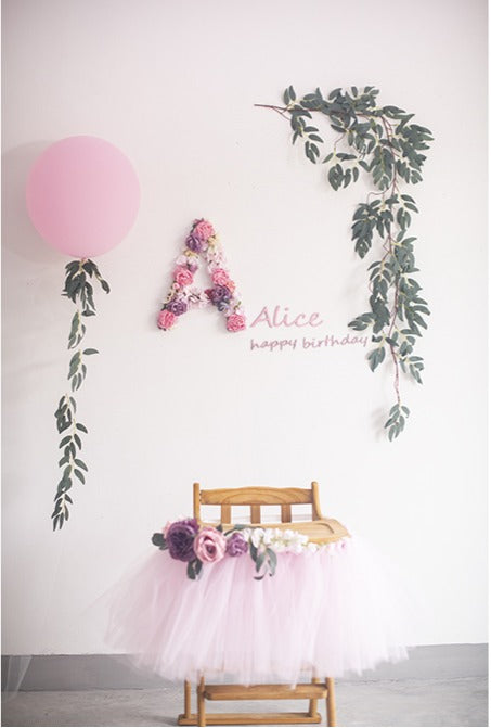 Handmade Silk Flower Letter – Pink & Purple Floral Decoration