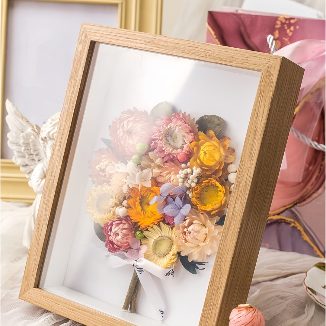 3D Preserved Flowers,Dried Flower Handmade Art Frame –  Graduation or Christmas Gift for Teachers