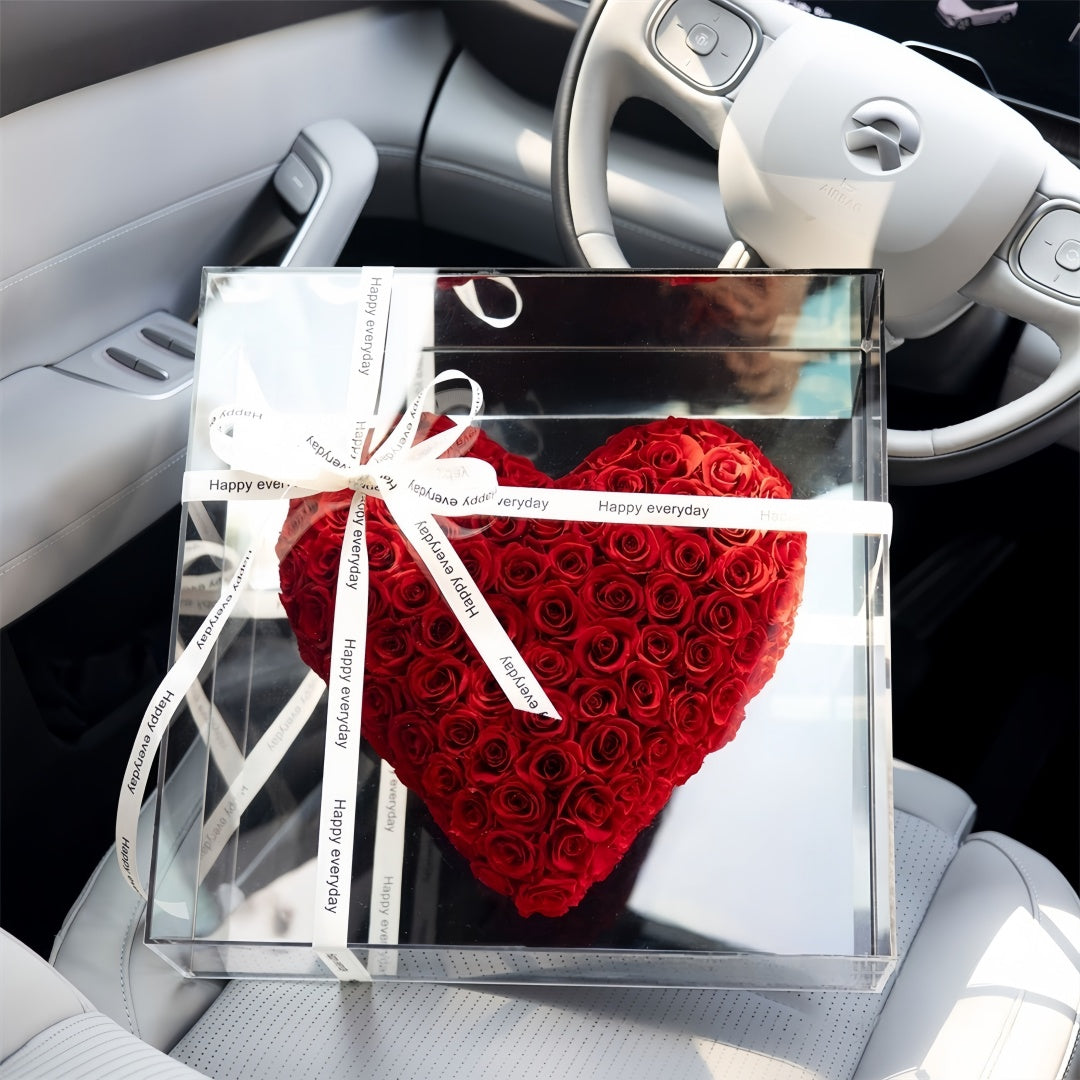 Luxury Heart-Shaped Preserved Rose Box – Valentine's Day or Anniversary Gift