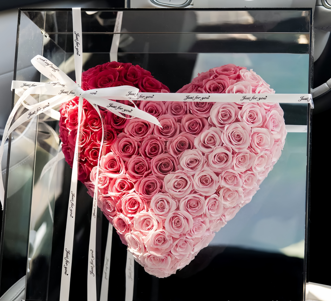 Luxury Heart-Shaped Preserved Rose Box – Valentine's Day or Anniversary Gift