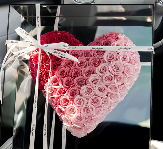 Luxury Heart-Shaped Preserved Rose Box – Valentine's Day or Anniversary Gift