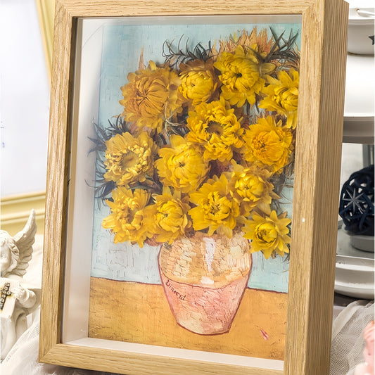 3D Preserved Flowers,Dried Flower Handmade Art Frame –  Graduation or Christmas Gift for Teachers