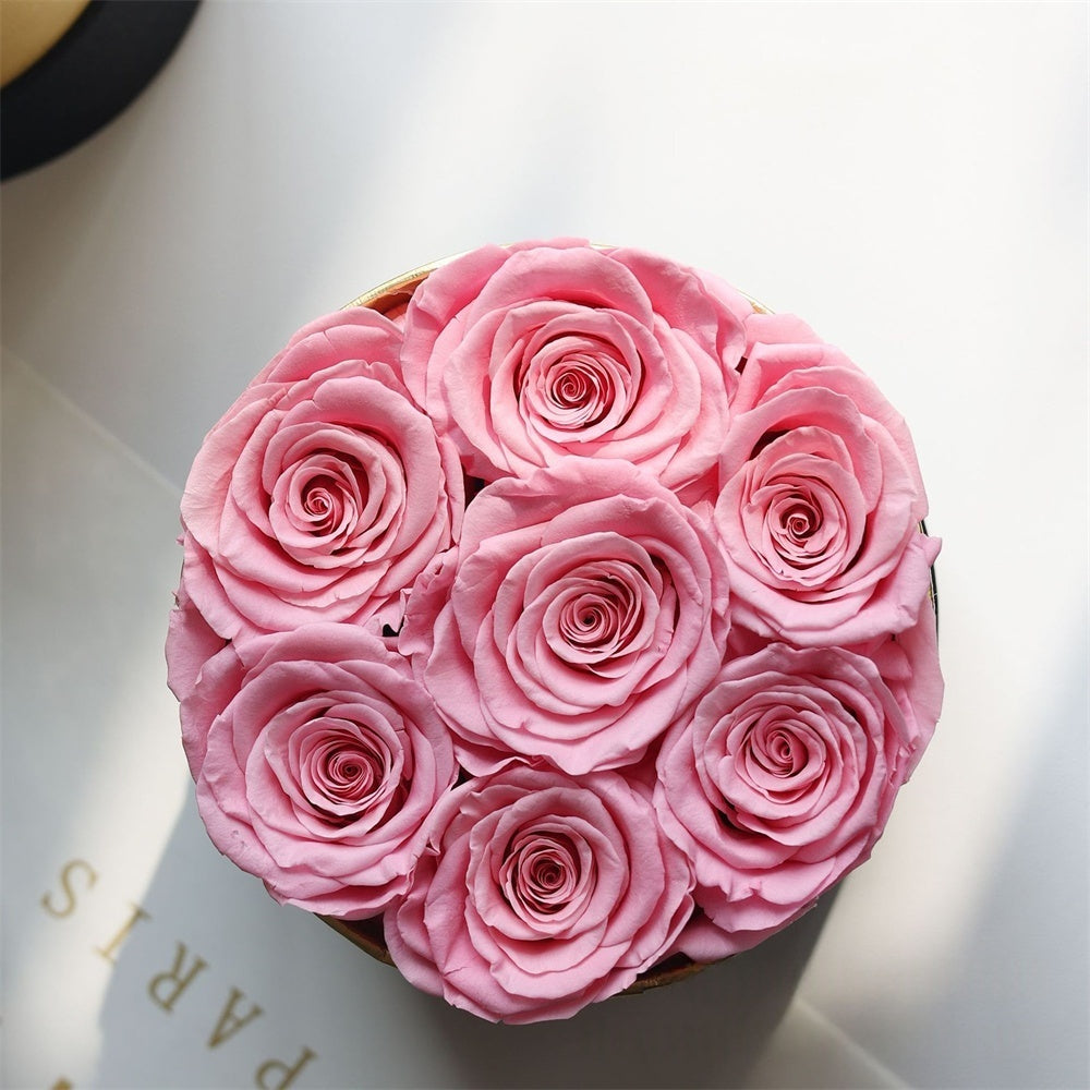 Forever Rose Bloom Box – Elegant Round Gift for Her