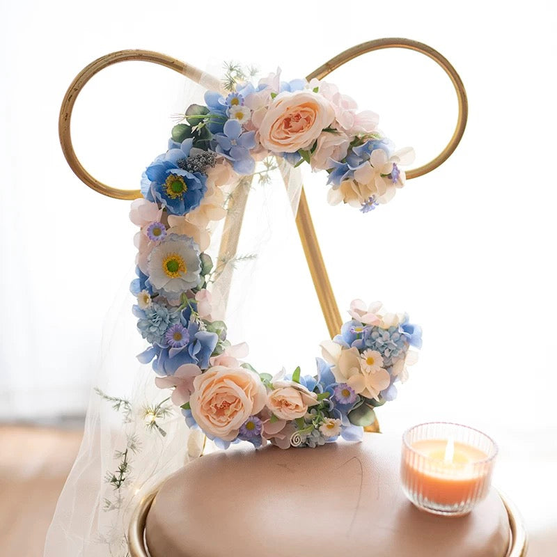 Handmade Silk Flower Custom Letter