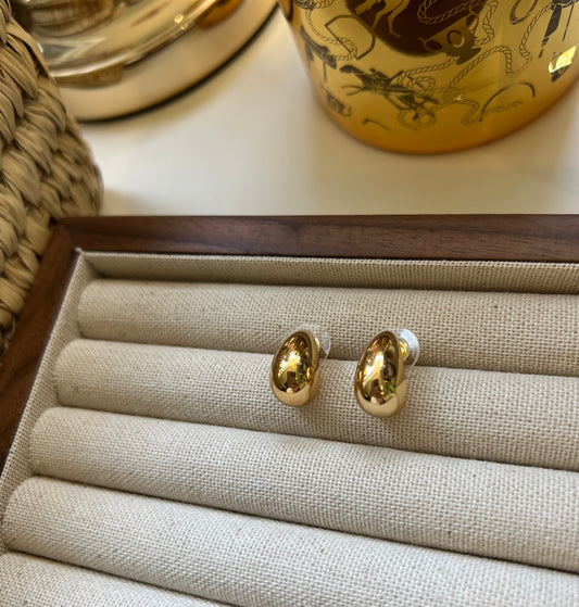 Minimalist Gold Droplet Stud Earrings