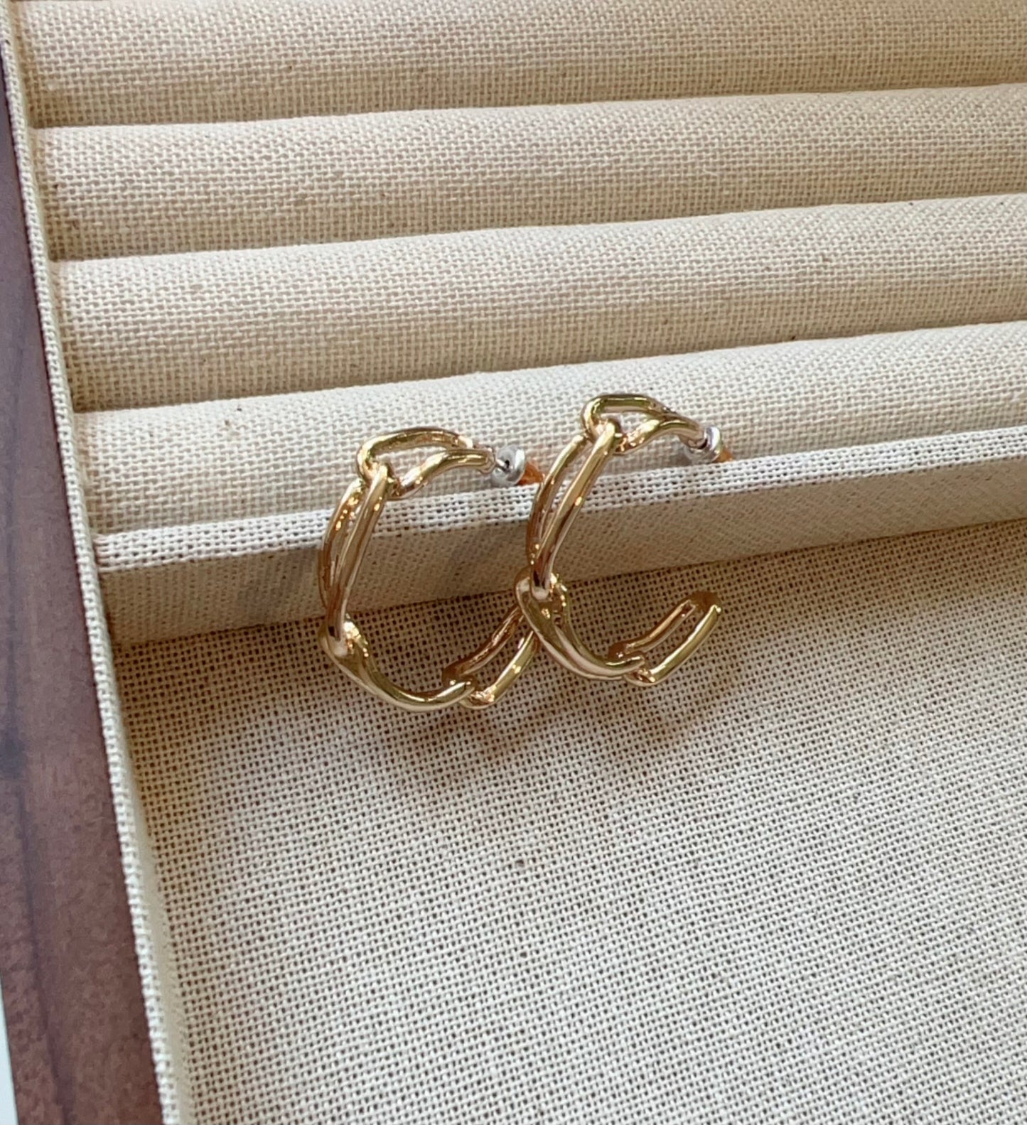 Gold Chain Link Hoop Earrings