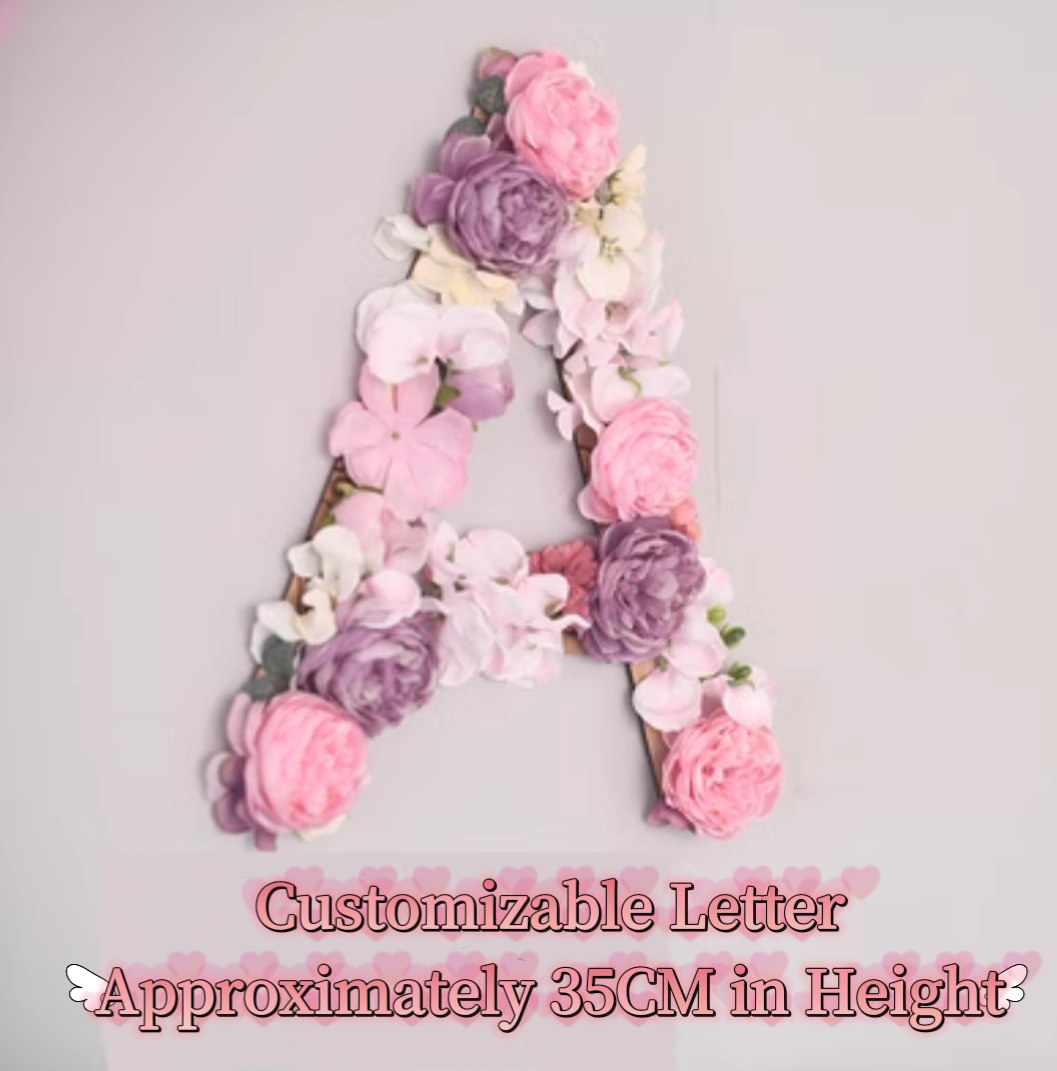 Handmade Silk Flower Letter – Pink & Purple Floral Decoration