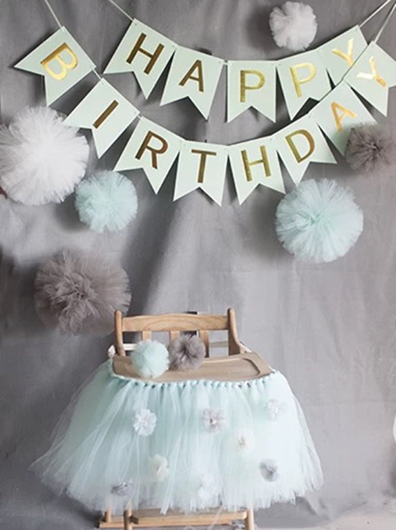 Girls’ Birthday Party Set – Elegant Light Green  Theme Decoration Package