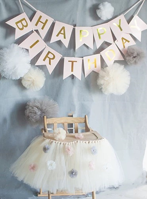 Girls’ Birthday Party Set – Elegant Cream Theme Decoration Package