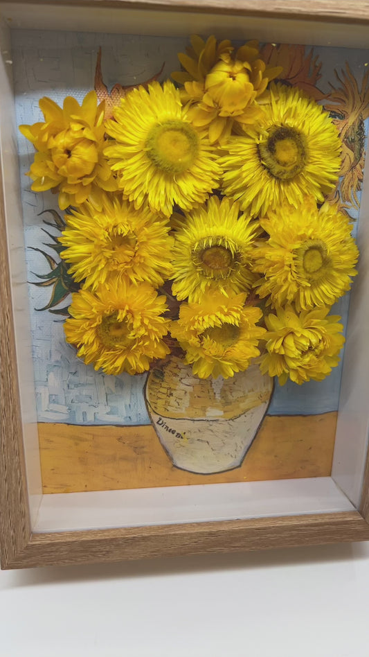 Sunflower Bouquet Dried Flower Frame | Handmade UK Art